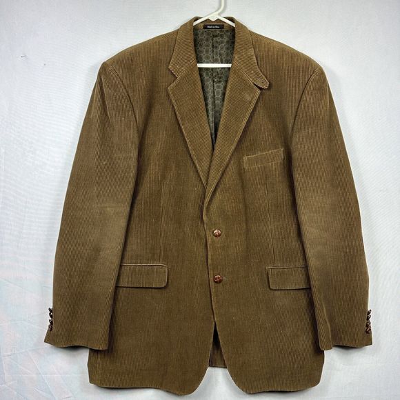 Ralph Lauren Corduroy Blazer Mens 48L Sports Coat Brown Elbow Patch Jacket (46L) - Picture 2 of 14